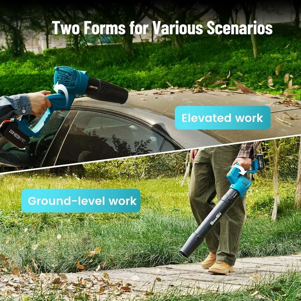 Seesii akumuliatorinis lapų pūstuvas 20 V, 550 CFM, 150 MPH, 2x 4,0 Ah akumuliatoriai, CYCBL02A