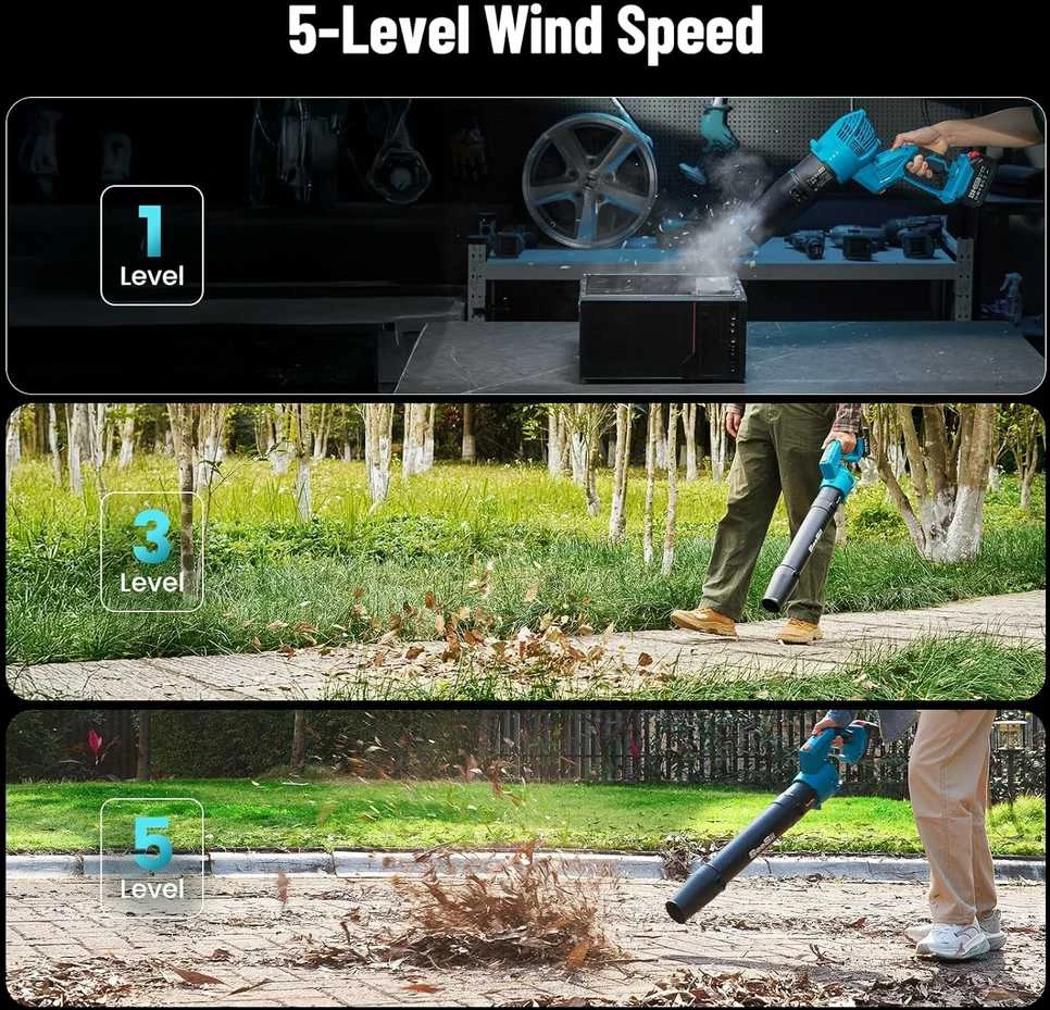 Seesii akumuliatorinis lapų pūstuvas 20 V, 550 CFM, 150 MPH, 2x 4,0 Ah akumuliatoriai, CYCBL02A