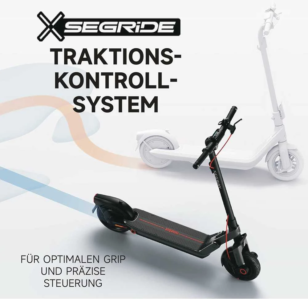 Segway-Ninebot elektrinis paspirtukas, 55 km nuotolis, 10 colių ratai, dviguba pakaba, E3 Pro D