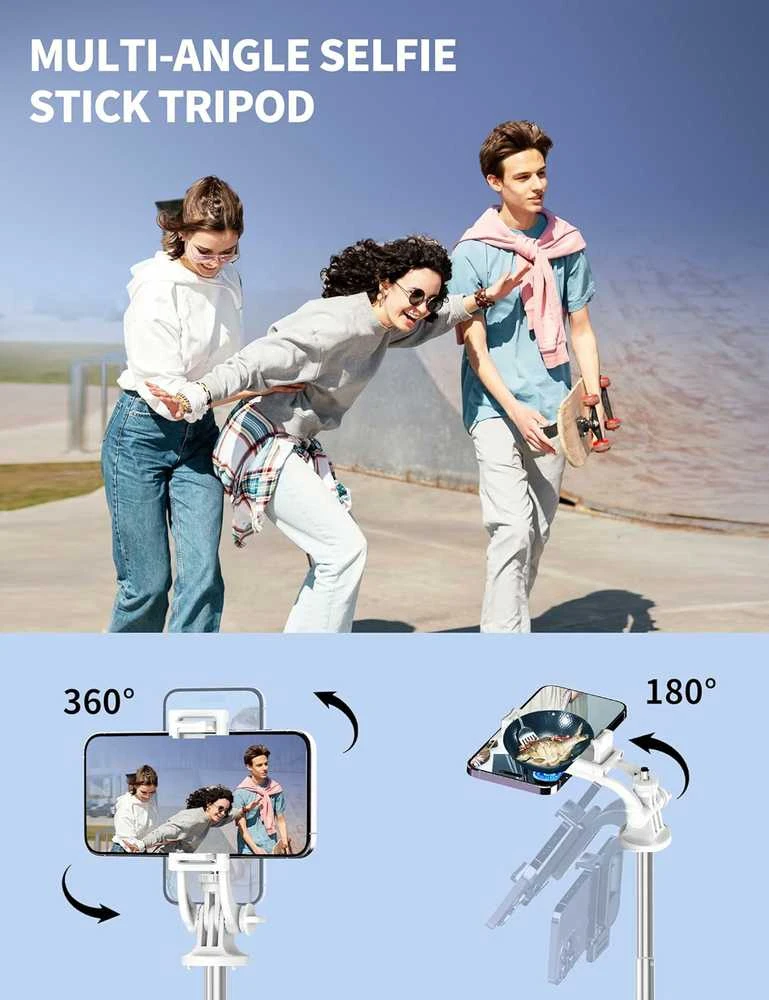SelfieShow 179 cm aliuminis telefono ir fotoaparato trikojis su nuotolinio valdymo pulteliu