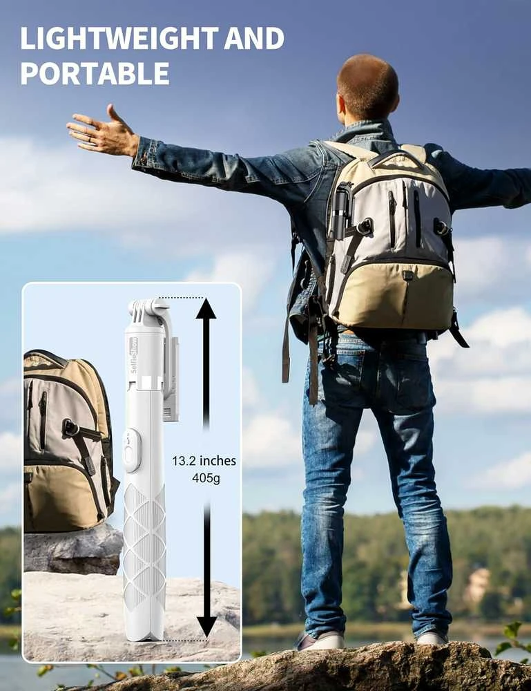SelfieShow 179 cm aliuminis telefono ir fotoaparato trikojis su nuotolinio valdymo pulteliu
