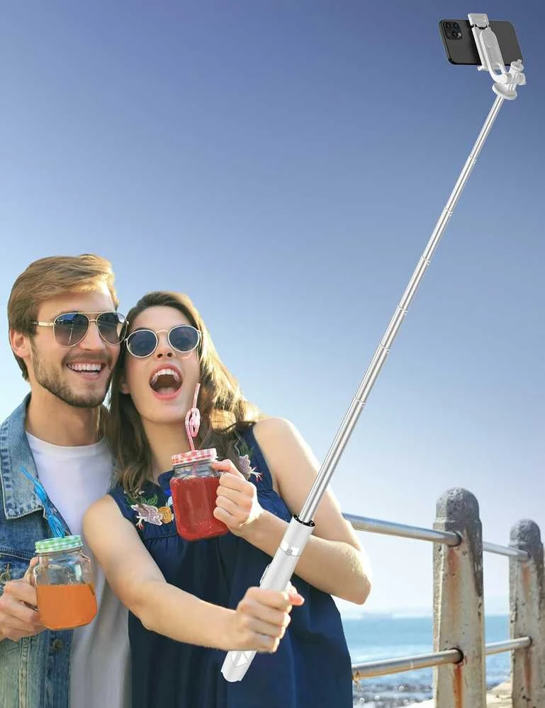 SelfieShow 179 cm aliuminis telefono ir fotoaparato trikojis su nuotolinio valdymo pulteliu