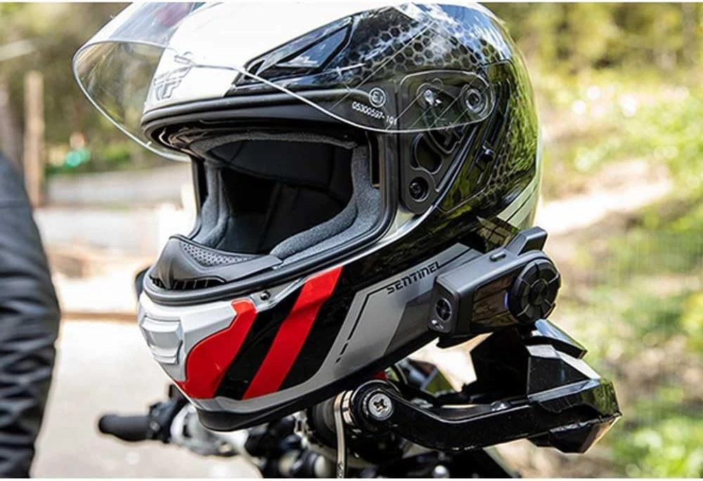 Sena motociklininkų komunikacijos sistema su kamera, Bluetooth, 4K video, mikrofonas, 10C-EVO-02