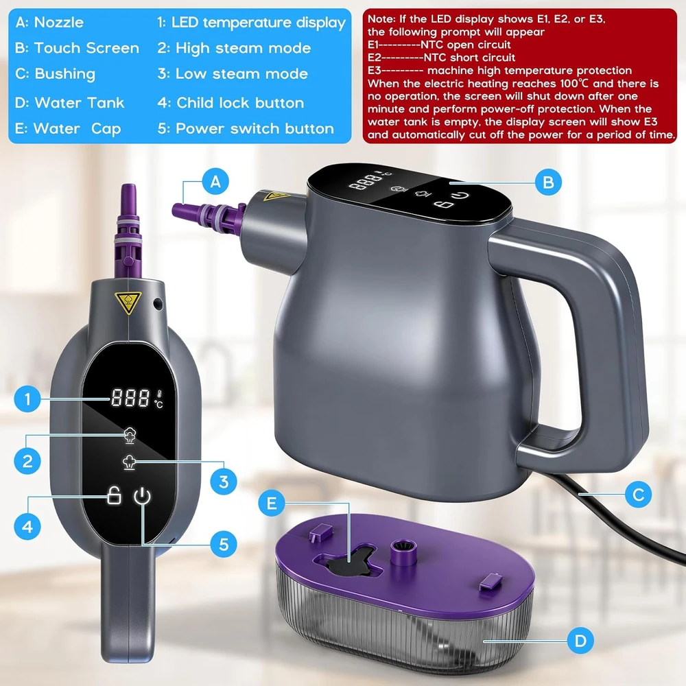 Senprity rankinis garinis valytuvas 1350 W, 400 ml, 130 °C, WHL-623