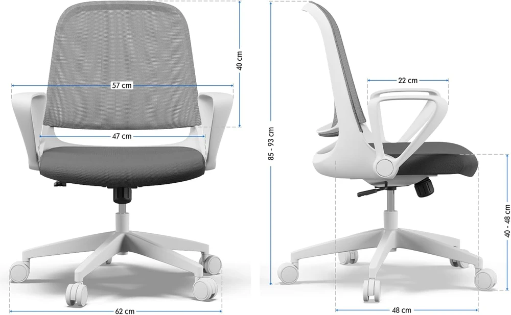 SENSE7 ergonominė biuro kėdė su tinkline atlošo medžiaga ir reguliuojamais porankiais Sopty