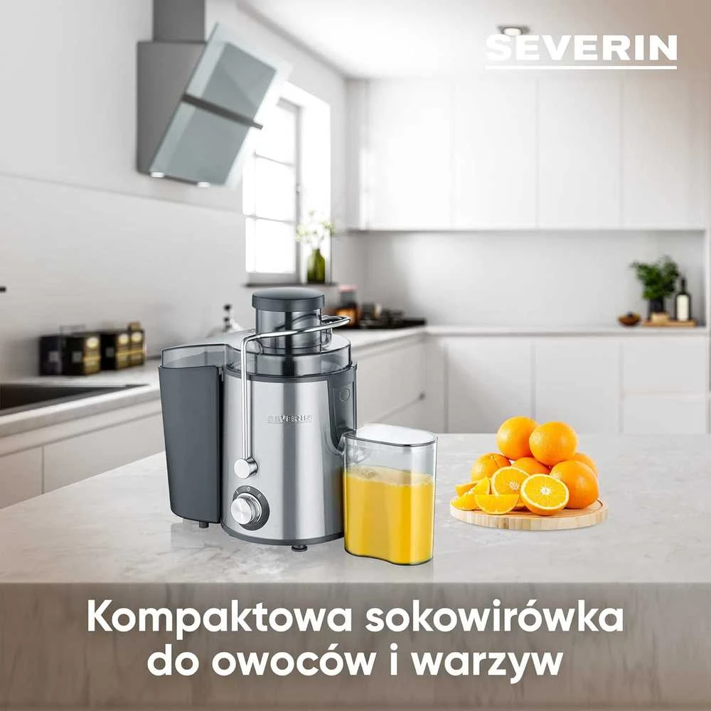 SEVERIN vaisių ir daržovių sulčiaspaudė, 400 W, 0,5 l talpa, nerūdijantis plienas, ES 3566