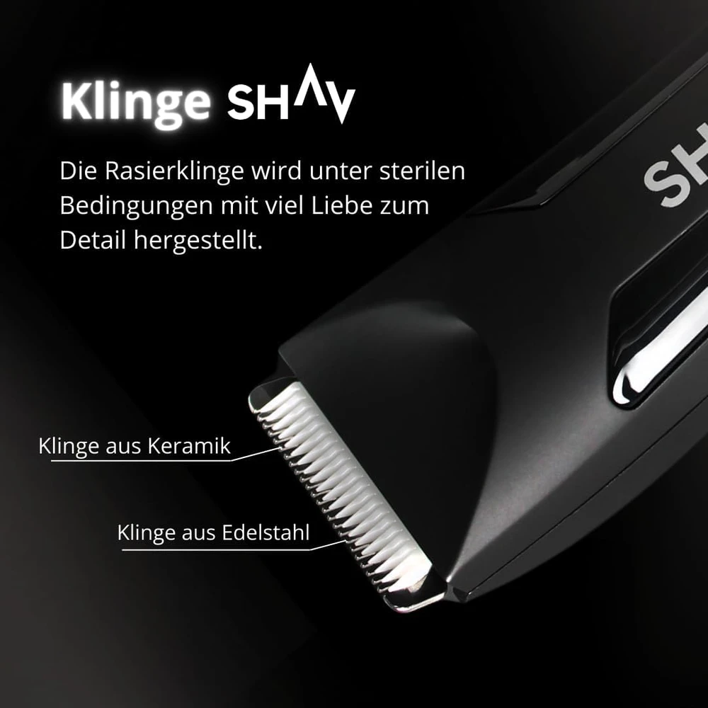Shav kūno ir intymių zonų vandeniui atspari vyriška skutimosi mašinėlė su keraminėmis geležtėmis ir USB-C įkrovimu