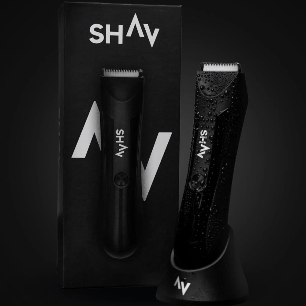 Shav kūno ir intymių zonų vandeniui atspari vyriška skutimosi mašinėlė su keraminėmis geležtėmis ir USB-C įkrovimu
