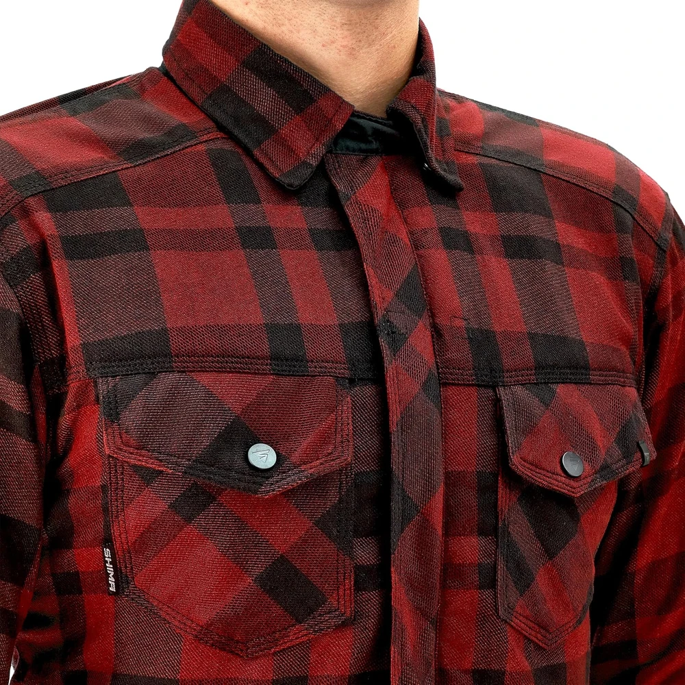SHIMA motociklininkų marškiniai Renegade 2.0, ilgomis rankovėmis, medvilnė, apsauga, unisex, raudoni