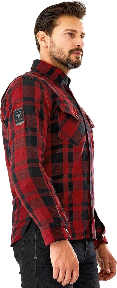 SHIMA motociklininkų marškiniai Renegade 2.0, ilgomis rankovėmis, medvilnė, apsauga, unisex, raudoni