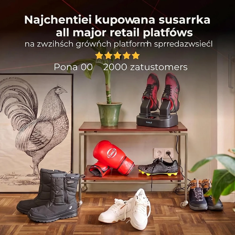 ShoeDry elektrinė batų džiovyklė su jonų technologija, 100 W, 45 °C, 8719689946081