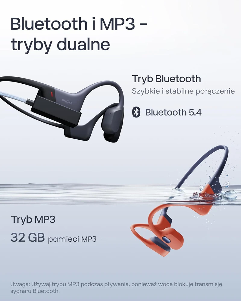 SHOKZ atviros ausies ausinės su kauliniu perdavimu, Bluetooth 5.4, IP68, 32 GB MP3