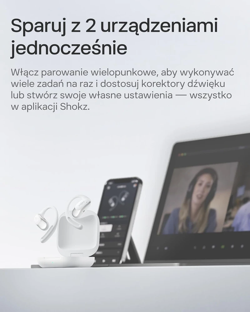 SHOKZ atviros ausies belaidės Bluetooth ausinės su mikrofonu, IP54, 28h veikimo laikas, T511