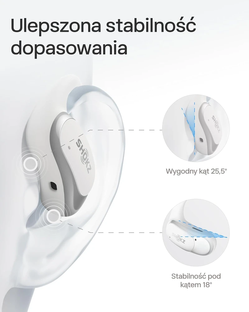 SHOKZ atviros ausies belaidės Bluetooth ausinės su mikrofonu, IP54, 28h veikimo laikas, T511