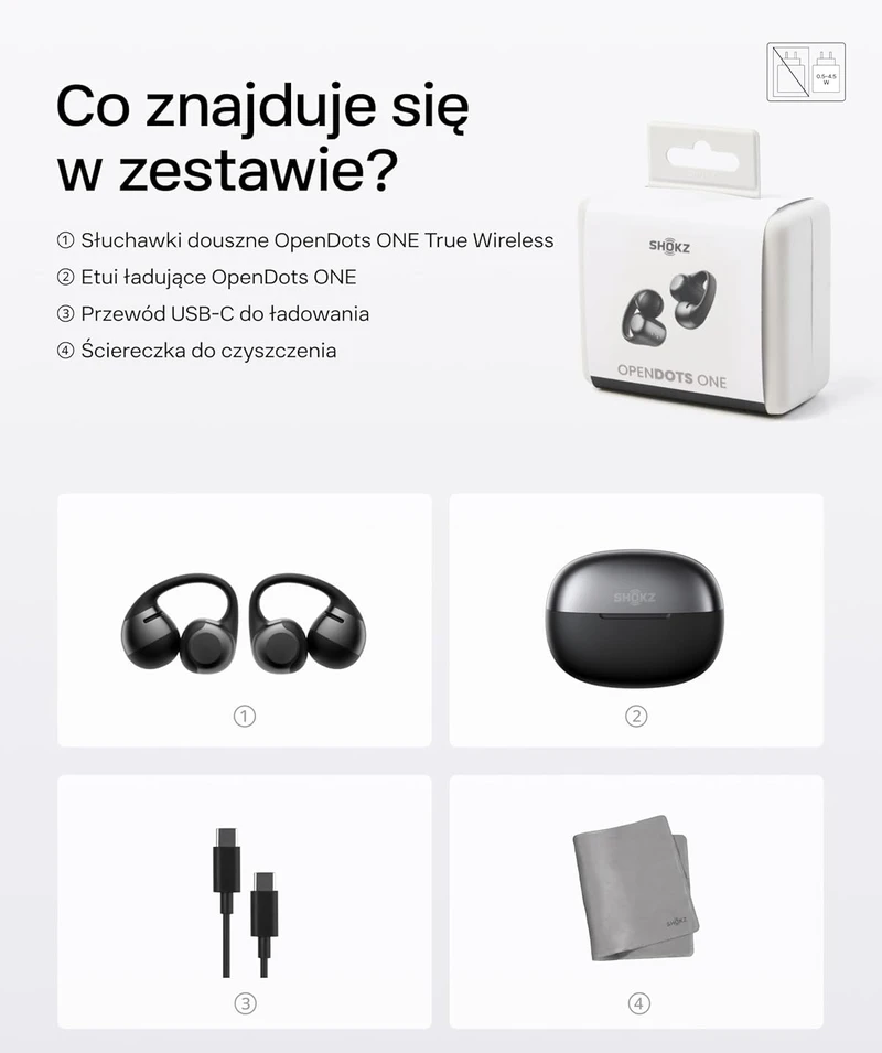 SHOKZ atviros ausinės Bluetooth 5.4, Dolby Audio, greitas įkrovimas, 40 valandų veikimas, OpenDots ONE