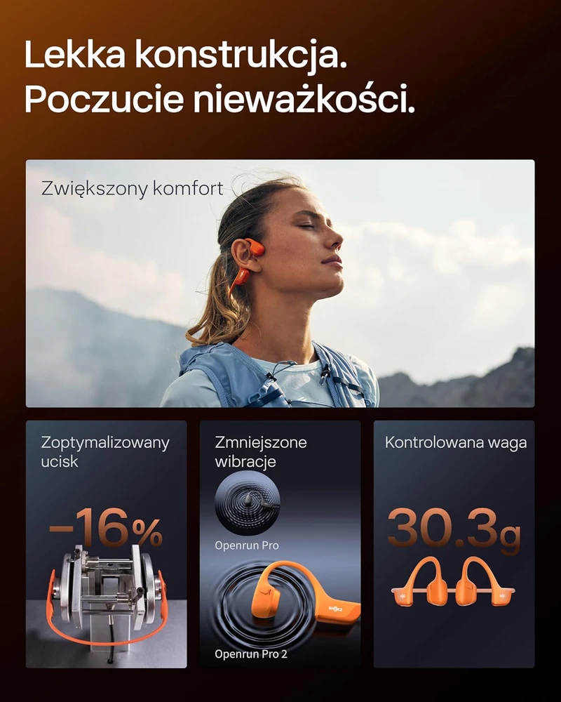 Ausinės Shokz OpenRun Pro2, Oranžinės spalvos