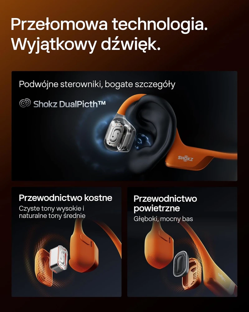 Ausinės Shokz OpenRun Pro2, Oranžinės spalvos