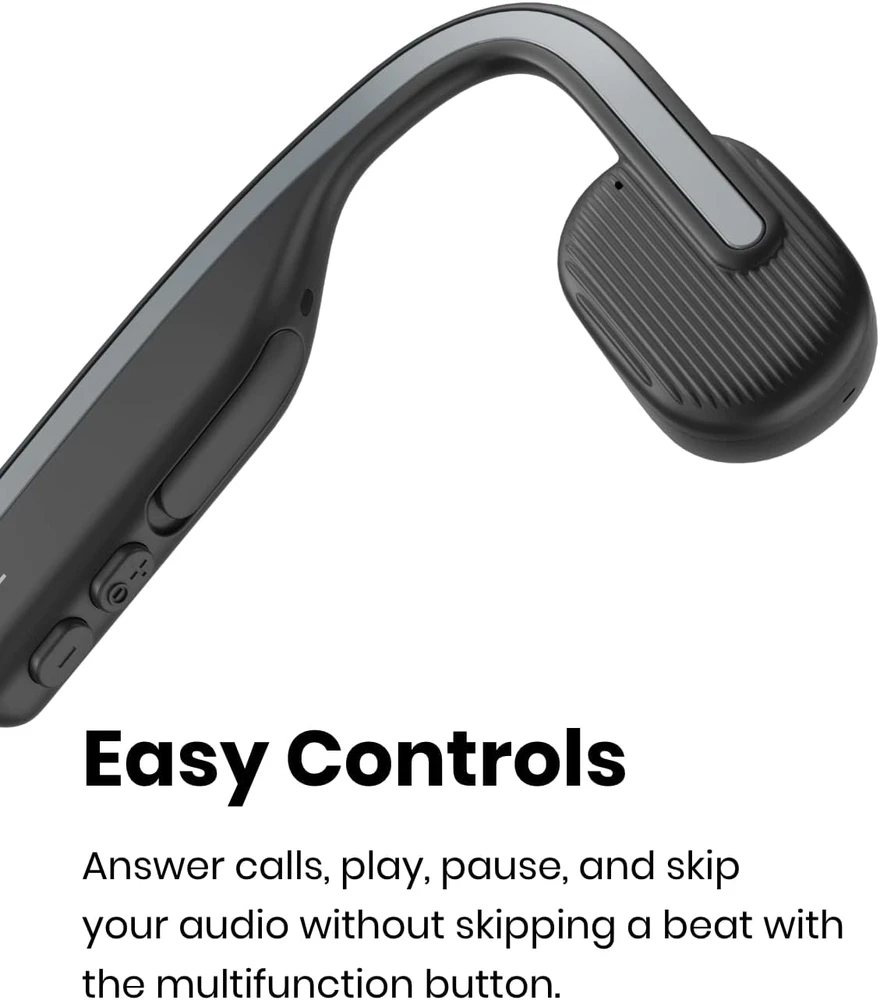 SHOKZ atviros ausinės su kauliniu garso perdavimu, Bluetooth 5.1, 6 val. baterija, OpenMove S661, pilkos