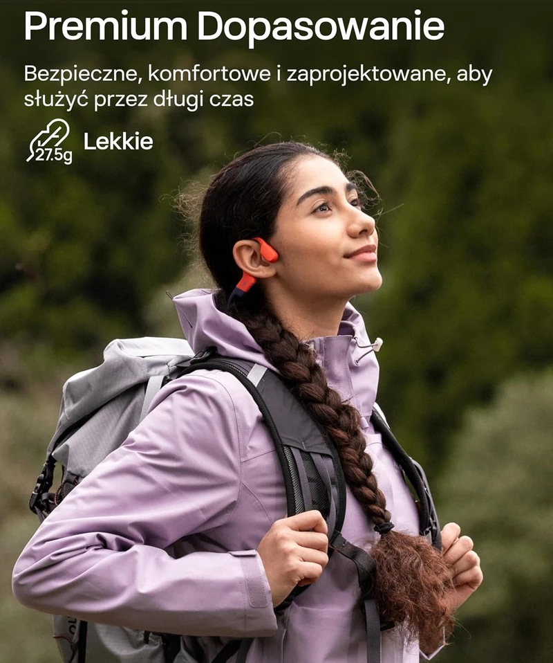 SHOKZ atviros ausinės su kaulų vibracija, Bluetooth 5.4, IP68, MP3 32GB, OpenSwim Pro S711, raudonos