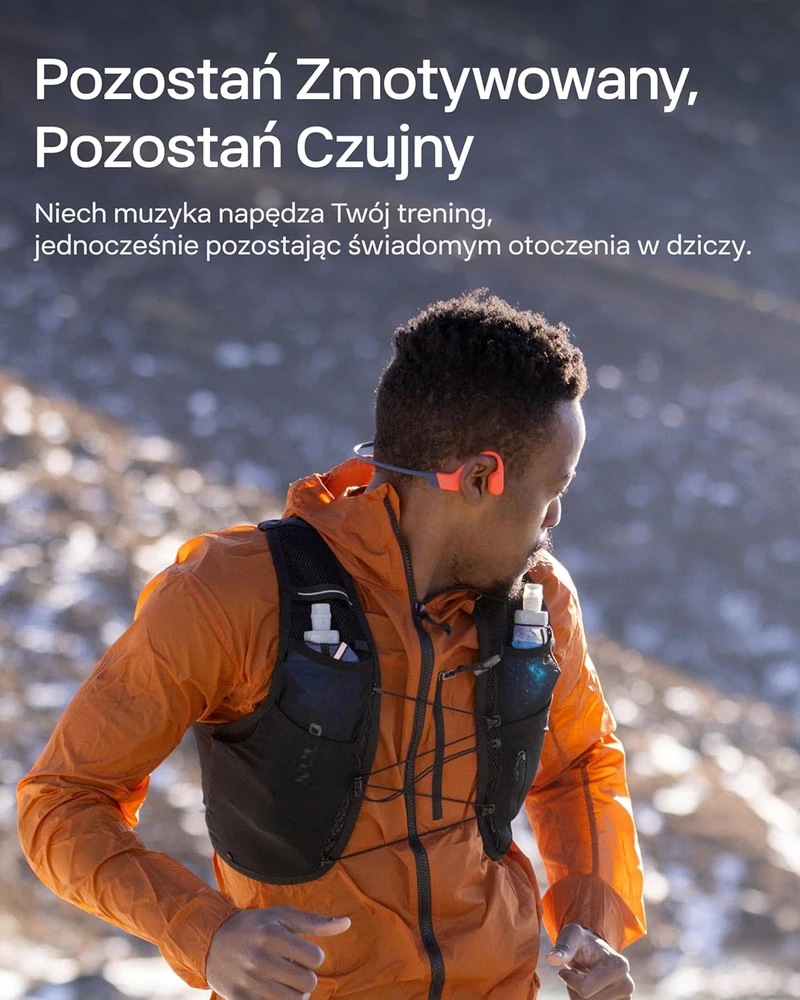 SHOKZ atviros ausinės su kaulų vibracija, Bluetooth 5.4, IP68, MP3 32GB, OpenSwim Pro S711, raudonos