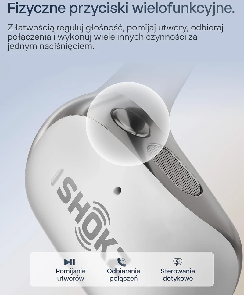 Shokz OpenFit 2+ ausinės su kaulų laidumo technologija ir „Dolby Audio“, pilkos