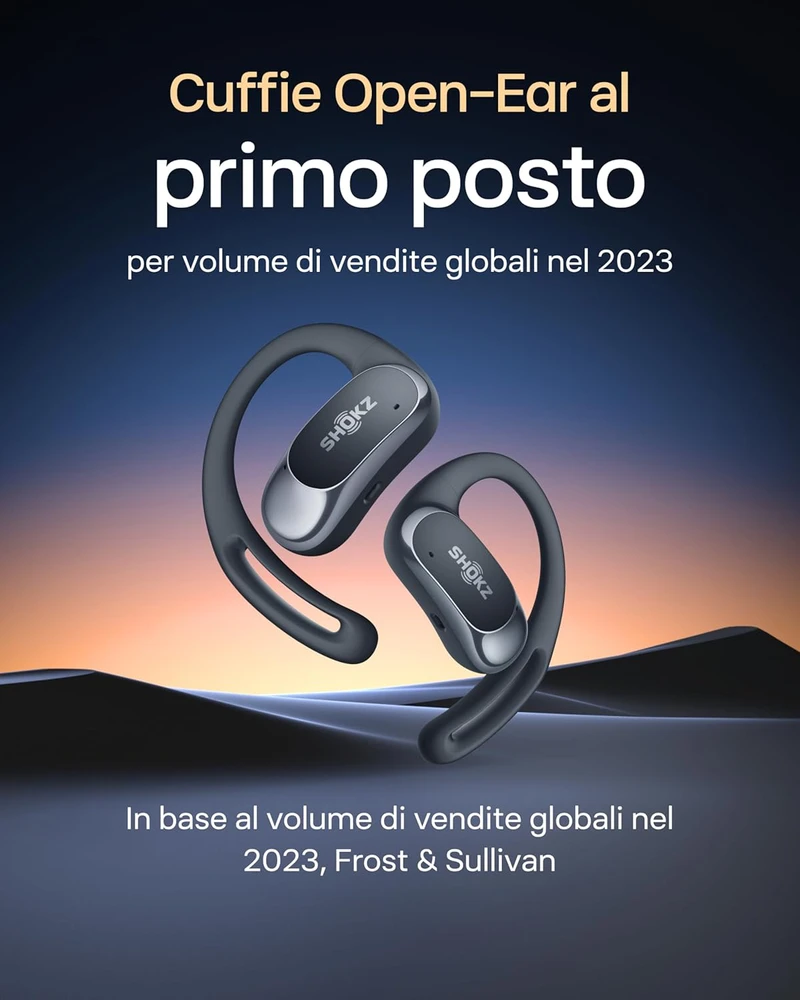 SHOKZ atviros konstrukcijos belaidės ausinės OpenFit Air, Bluetooth, mikrofonas, IP54, T511