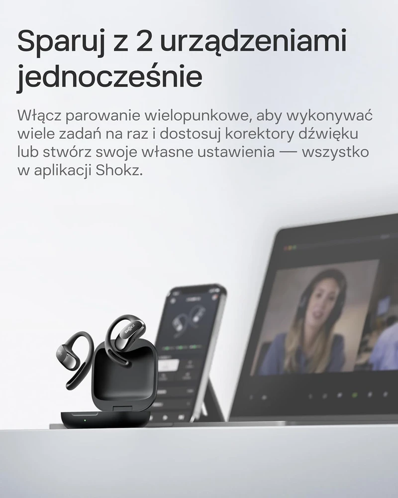 SHOKZ atviros konstrukcijos belaidės ausinės OpenFit Air, Bluetooth, mikrofonas, IP54, T511