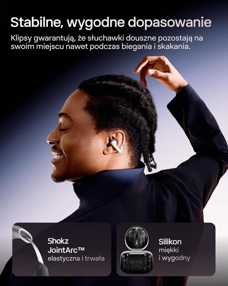 SHOKZ belaidės atviros ausinės su Dolby Audio, Bluetooth 5.4, 40 val. veikimas, OpenDots ONE