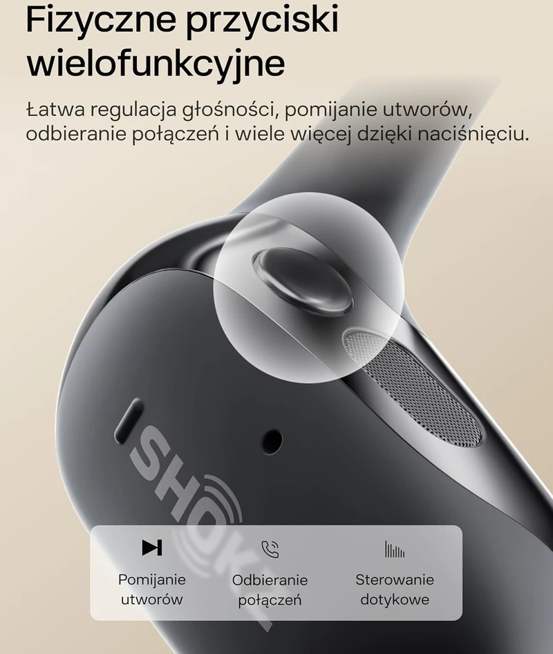 SHOKZ OpenFit 2 belaidės atviros ausies ausinės su mikrofonu, Bluetooth 5.0, IP55, juodos