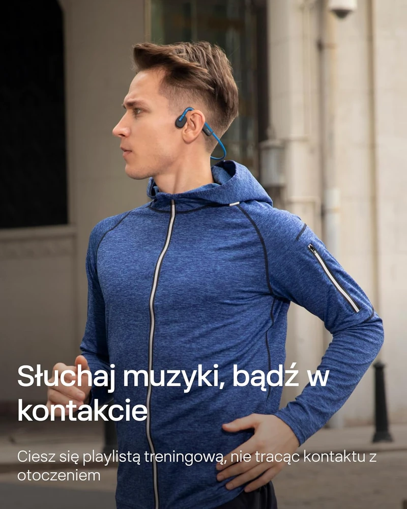 SHOKZ OpenMove kaulinio laidumo belaidės ausinės su Bluetooth 5.1, atviros konstrukcijos, mėlynos, S661