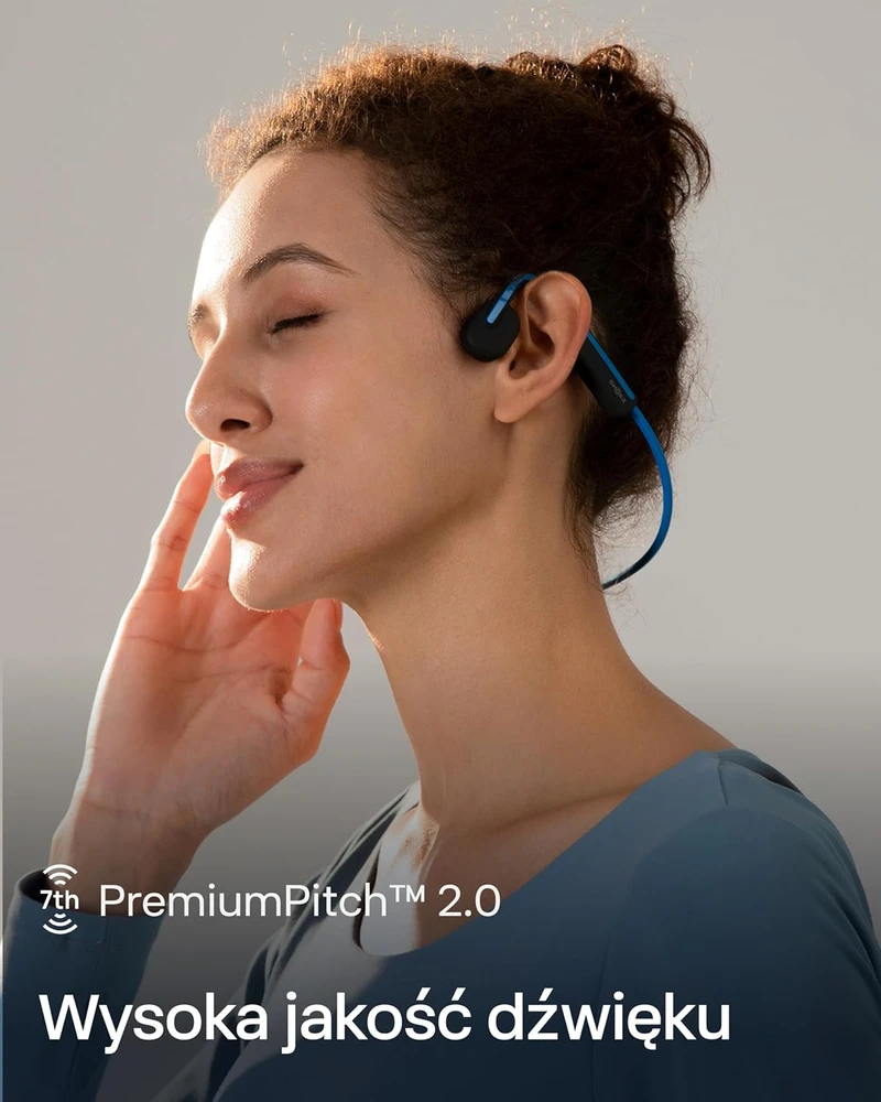 SHOKZ OpenMove kaulinio laidumo belaidės ausinės su Bluetooth 5.1, atviros konstrukcijos, mėlynos, S661