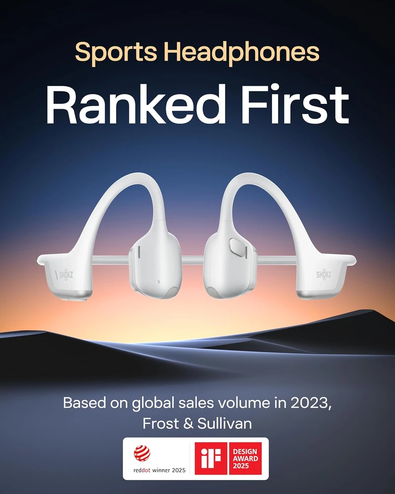 Aftershokz Shokz sportinės ausinės OpenRun Pro 2 su kaulų laidumo technologija, Bluetooth 5.3, mikrofonu ir IP55
