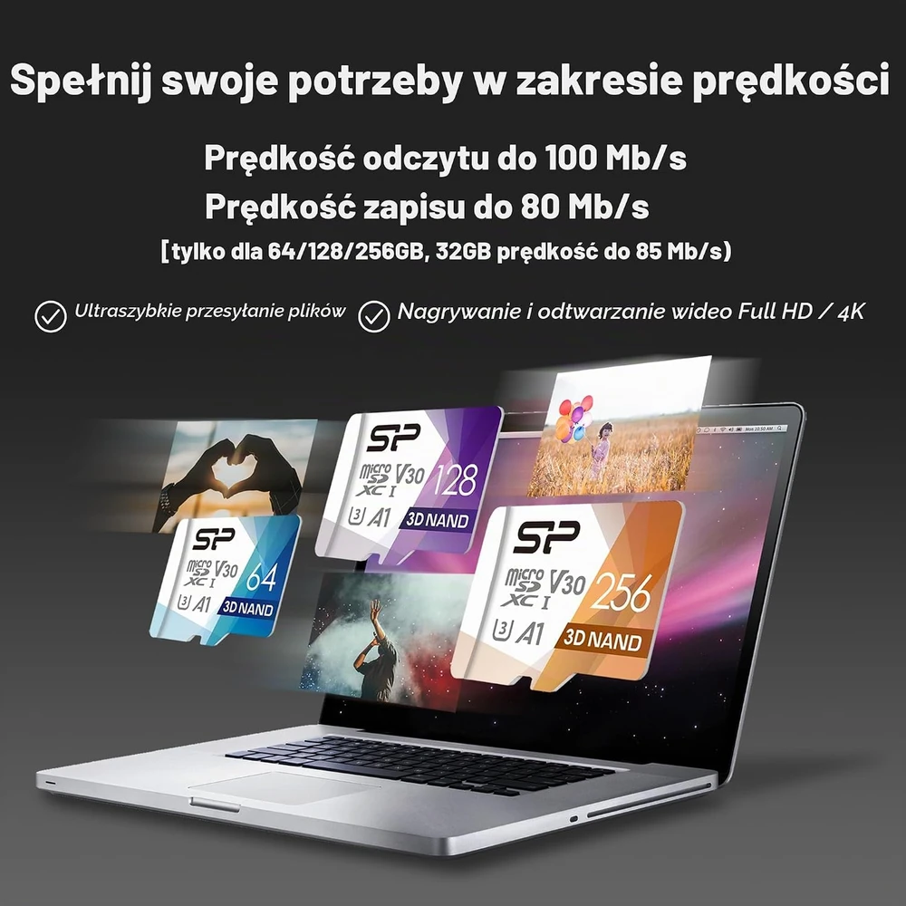 Silicon Power 256 GB Micro SDXC atminties kortelė, 100 MB/s, 10 klasės, FBE-SU256GBSTXDU3V20EU