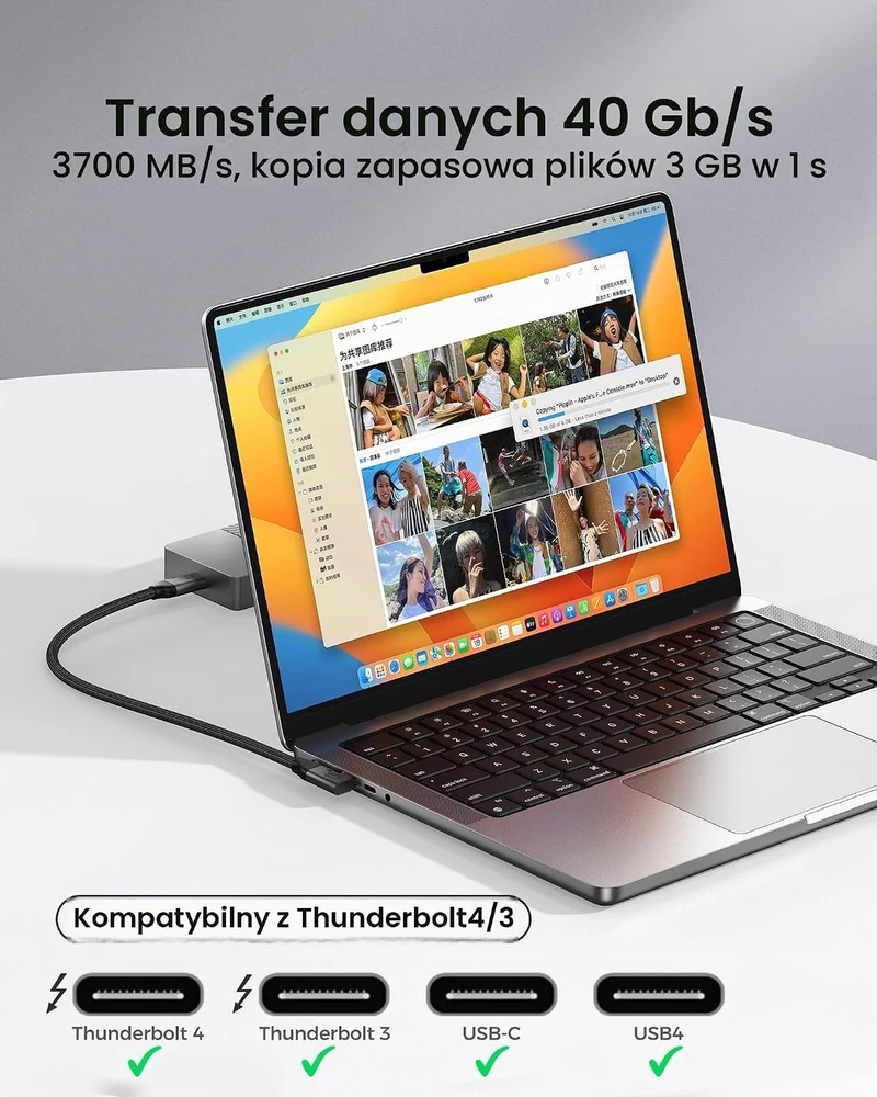 Silkland USB4 USB-C laidas 40 Gbps 240 W 30 cm kampinis S3629