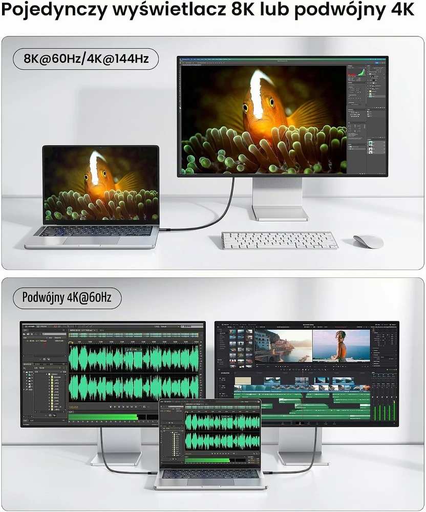 Silkland USB4 USB-C laidas Thunderbolt 4, 3 m, 40 Gbps, 240 W PD 3.1, S3617