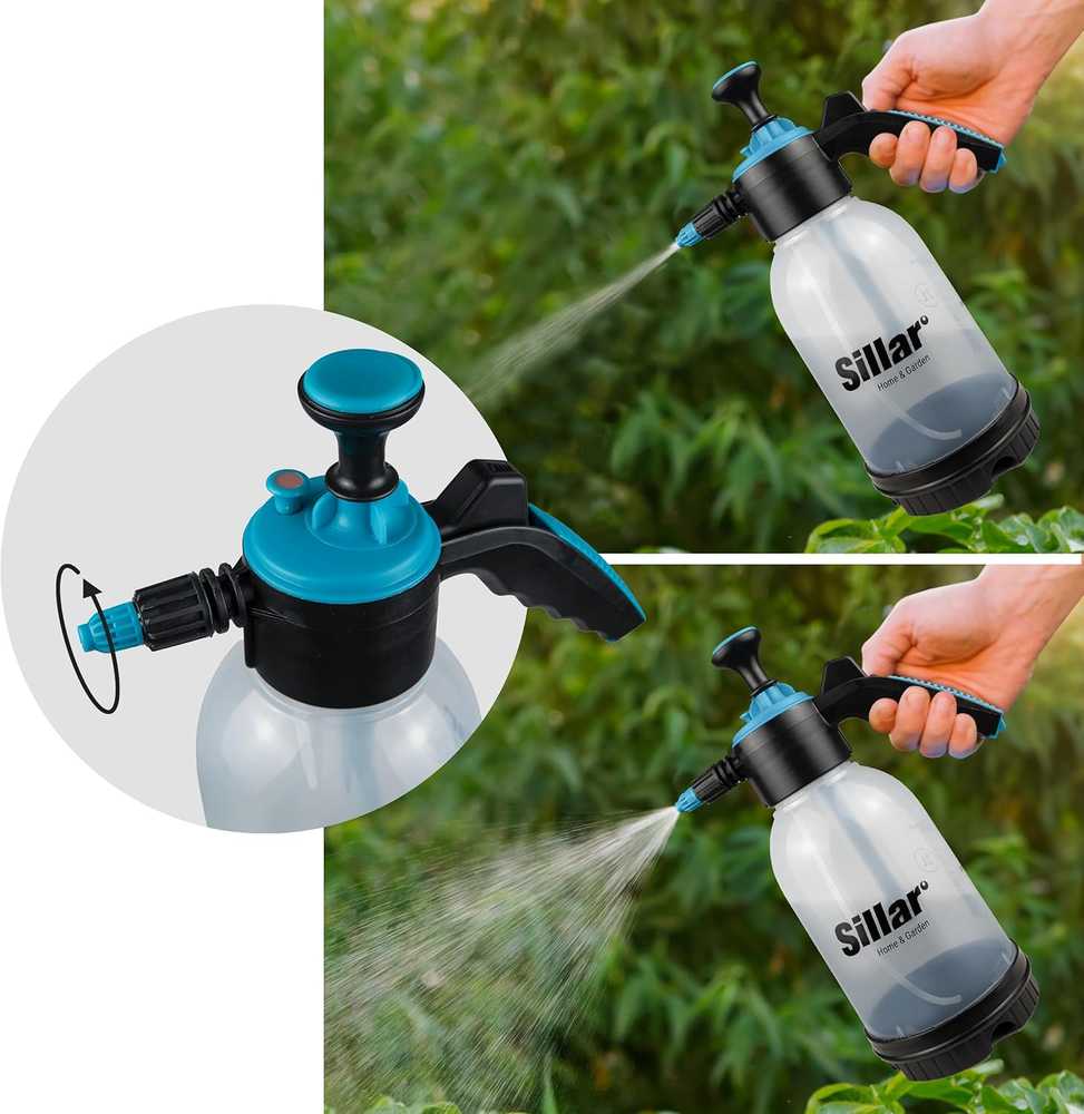 Sillar sodo slėginis purkštuvas su 2 l talpa, 22 cm ilgio lance ir reguliuojama antgaliu