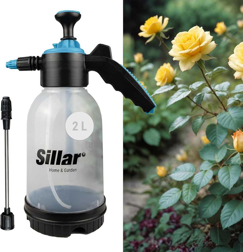 Sillar sodo slėginis purkštuvas su 2 l talpa, 22 cm ilgio lance ir reguliuojama antgaliu