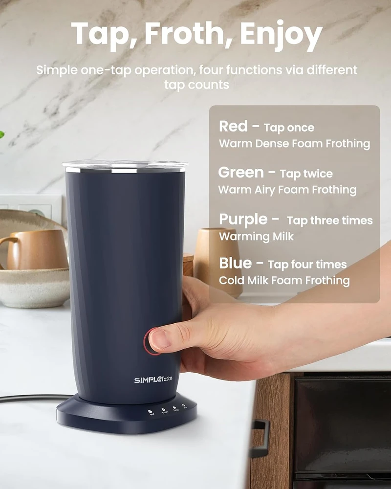 SIMPLETASTE elektrinis pieno plakiklis 4 funkcijų, 500 W, 240 ml, 706-0001