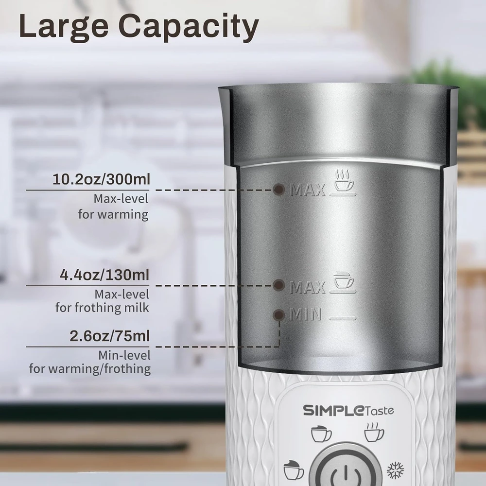 SIMPLETASTE elektrinis pieno putų plakiklis 4 viename, 500 W, 300 ml, 706EU-