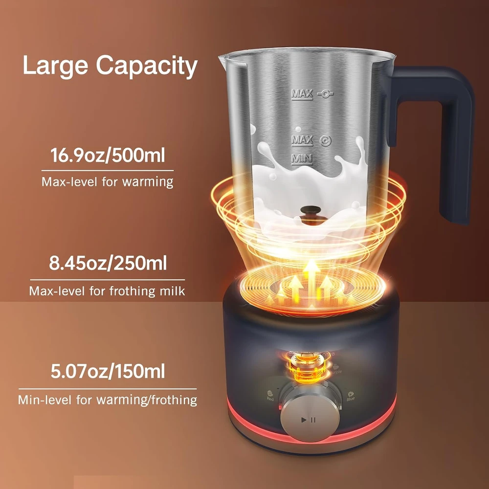 SIMPLETASTE elektrinis pieno putų plakiklis 4 viename, 500 ml, 600 W, 706DE-0021