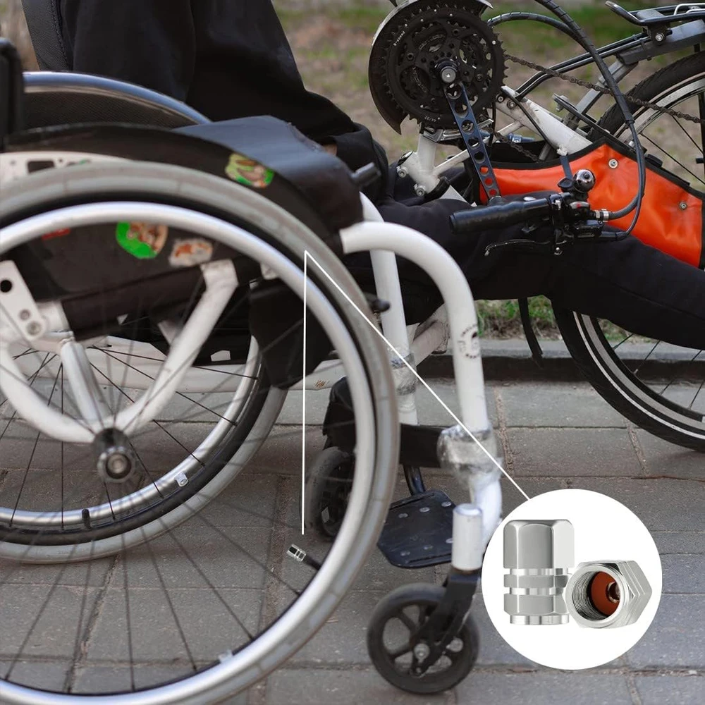 SIOPPKIK aliumininiai padangų ventilių dangteliai su tarpine, 8 vnt., SL2111Aqimen2