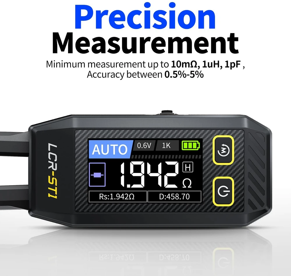 SiRyder LCR matavimo pincetas SMD komponentams, 10 kHz, USB-C, LCR-ST1