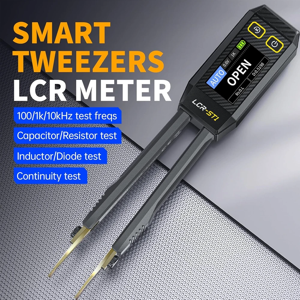 SiRyder LCR matavimo pincetas SMD komponentams, 10 kHz, USB-C, LCR-ST1