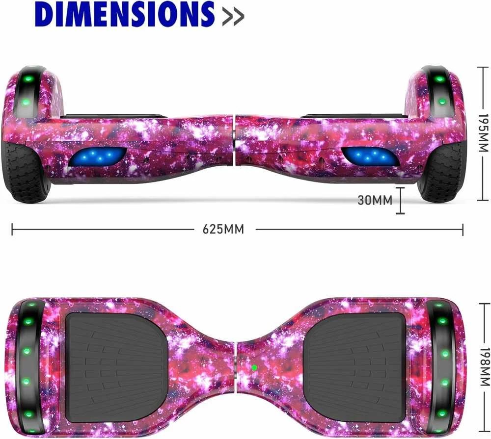 SISIGAD elektrinė riedlentė su GoKart priedu ir LED, 6,5 colių, vaikams