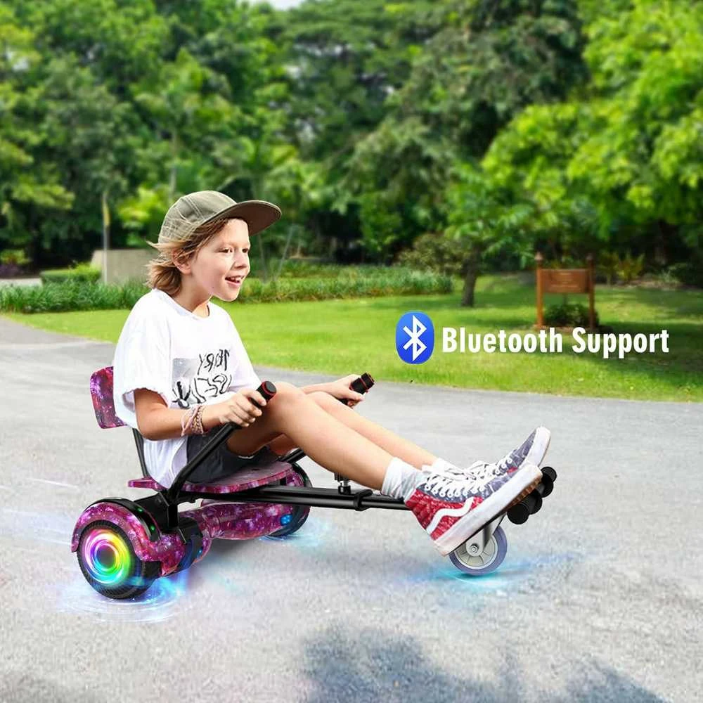 SISIGAD elektrinė riedlentė su GoKart priedu ir LED, 6,5 colių, vaikams