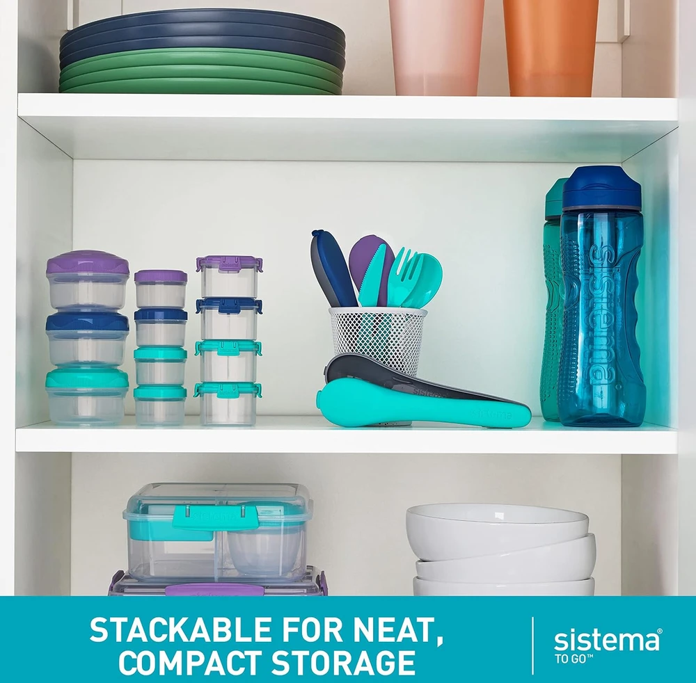 Sistema maisto laikymo indeliai, 4 vnt. po 62 ml, be BPA