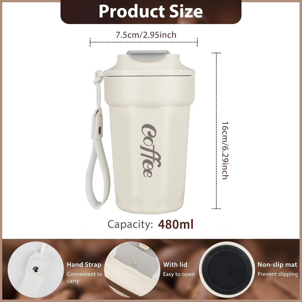 Sitayakuma termopuodelis iš nerūdijančiojo plieno 480 ml, CT-EM-CafeCup-Bai