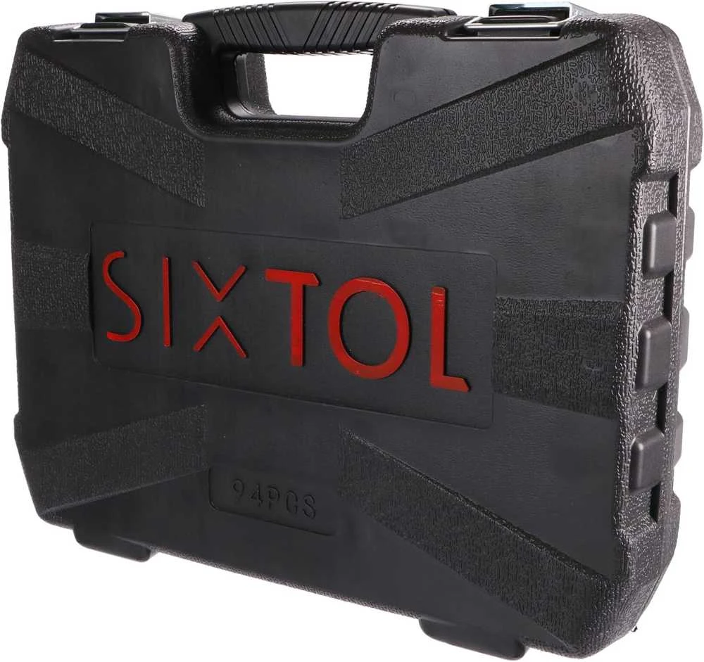SIXTOL įrankių rinkinys 94 vnt. gręžtuvų ir galvučių komplektas metalinėje lagaminėlyje SX3023