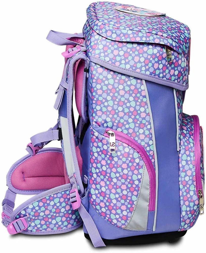 SJ GANG STYLE JAM GANG ergonomiška mokyklinė kuprinė su penalu ir dėklu, 22 l, 27 x 42 x 22 cm, violetinė, 60C202323-377