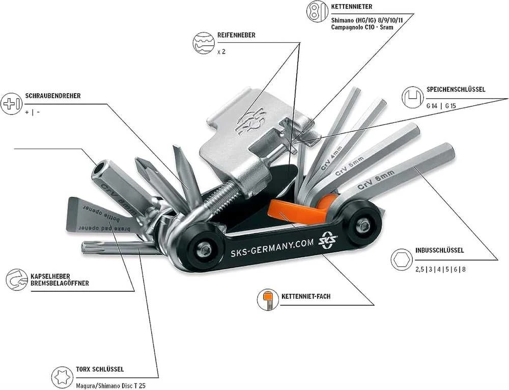 Sks Germany SKS TOM 18 funkcijų įrankių komplektas